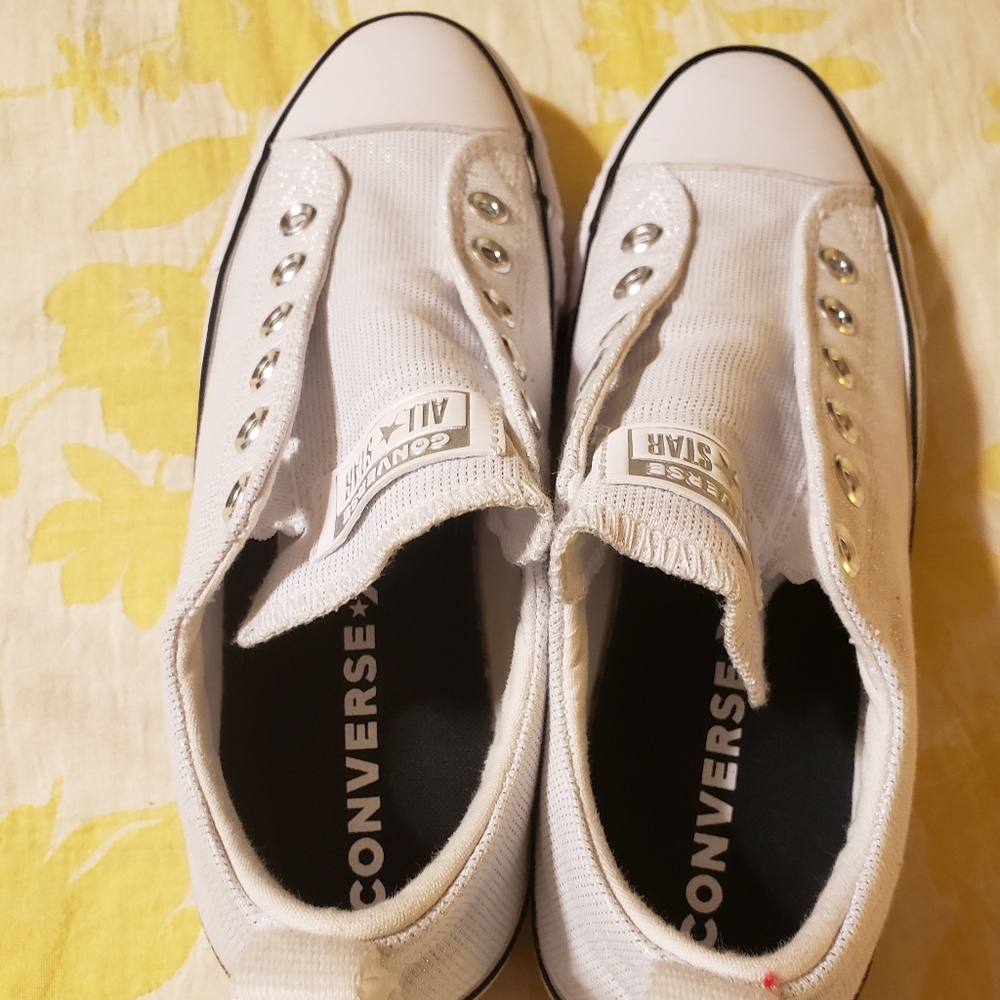 Converse white/white/black. classic Lift slip. Wom
